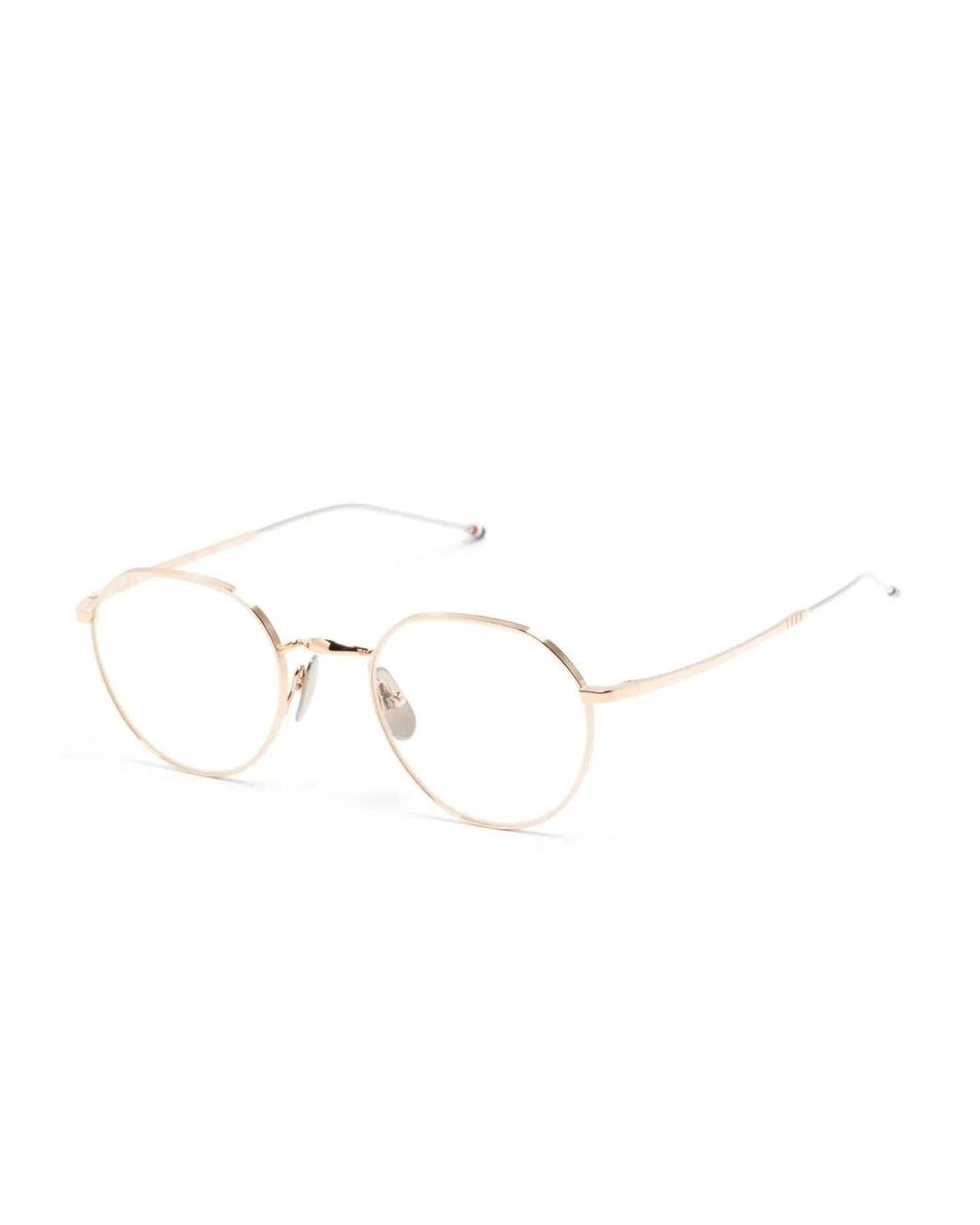 Thom Browne Natural Geometric-Frame Glasses