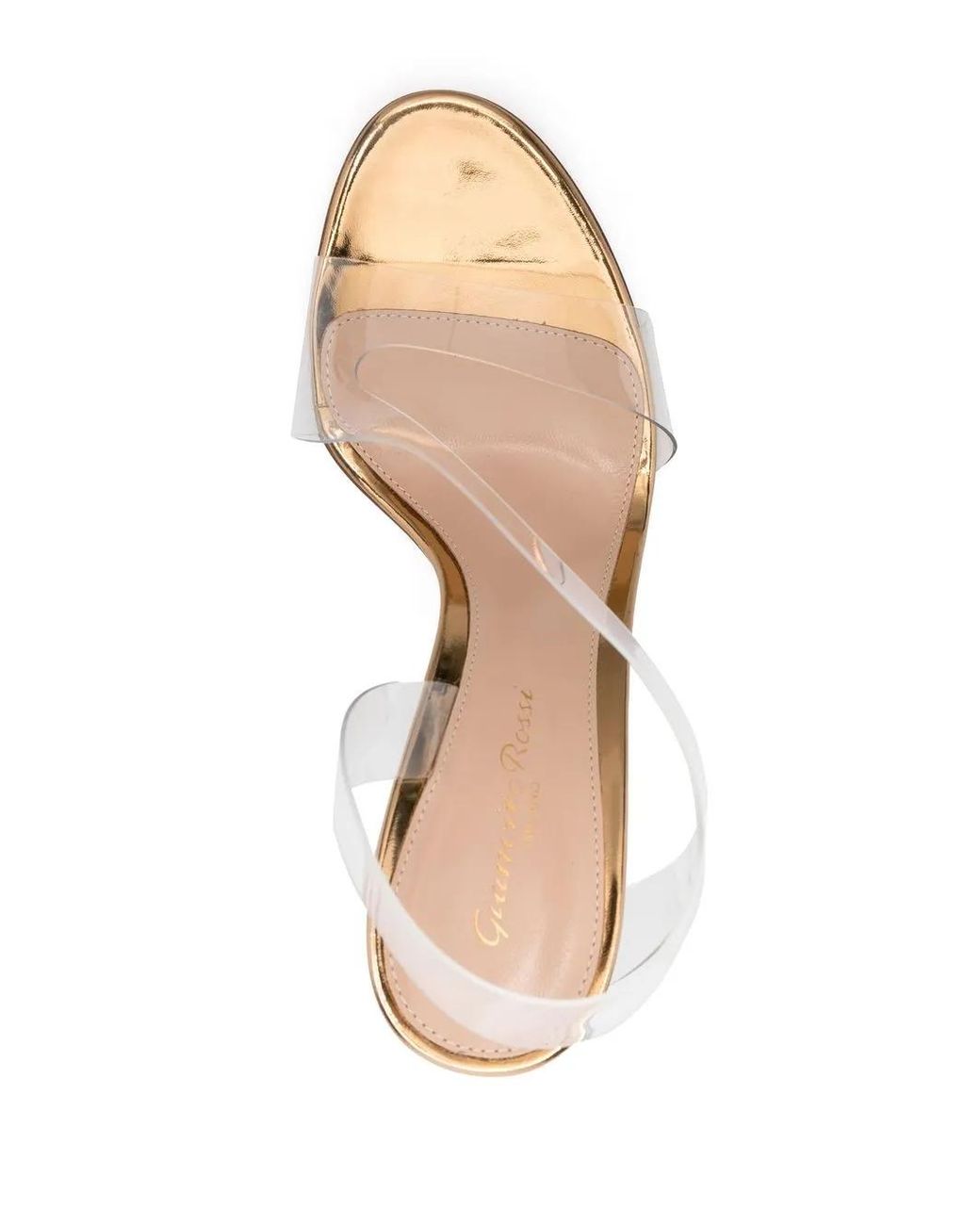 Gianvito Rossi White Metallic-Effect Heeled Sandals