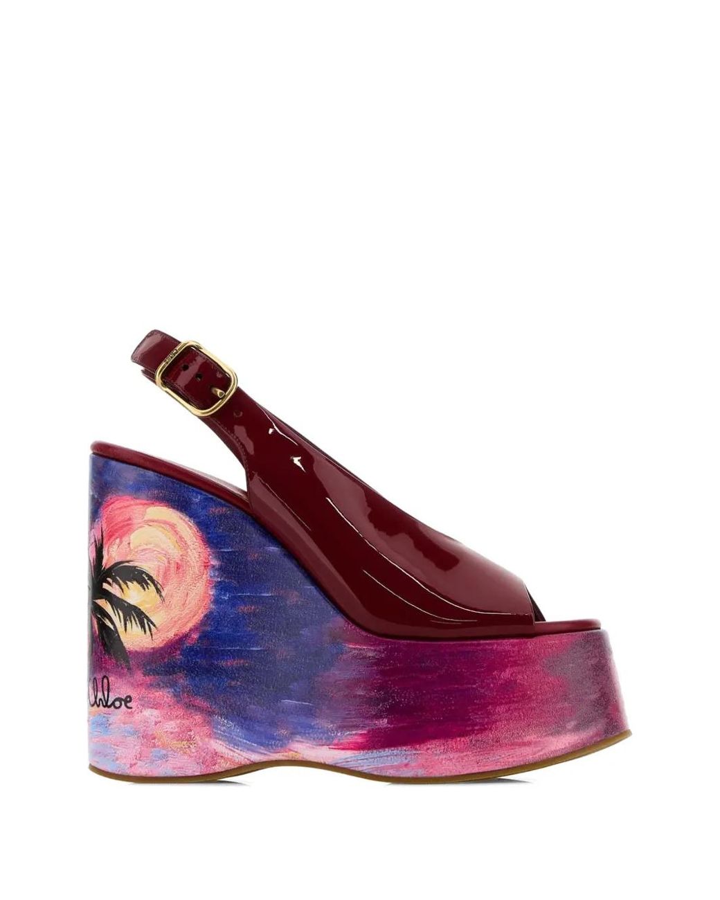 Chloé Purple 130Mm Maxime Wedge Pumps