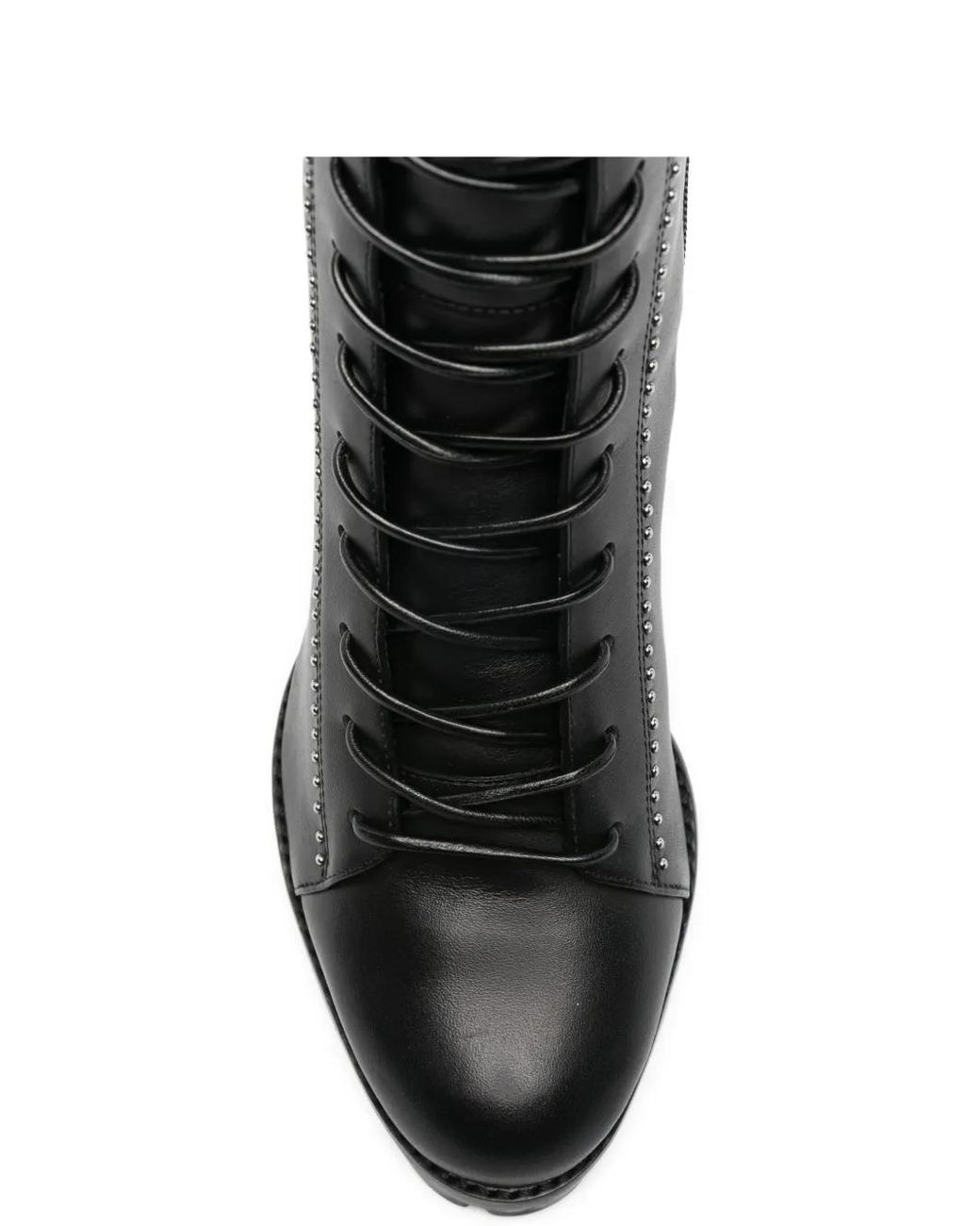 Alexandre Birman Black Stud-Embellished Lace-Up Boots