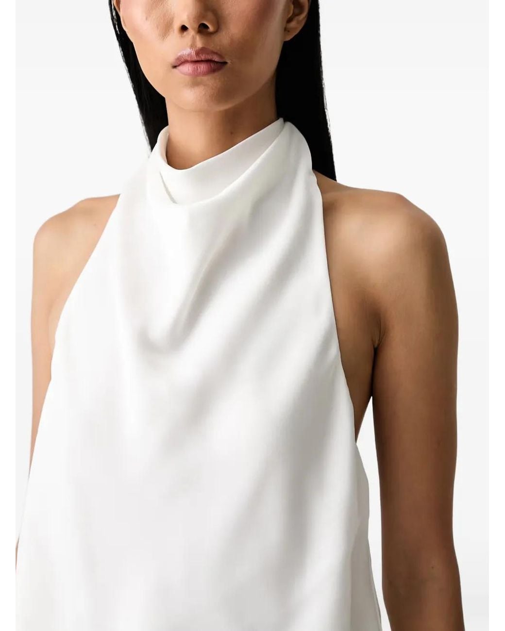 Bardot White Solene Halterneck Open-Back Top