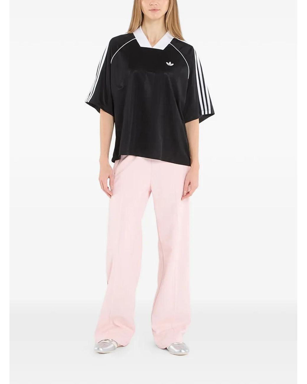 Adidas Black T-Shirt À Rayures En Jacquard