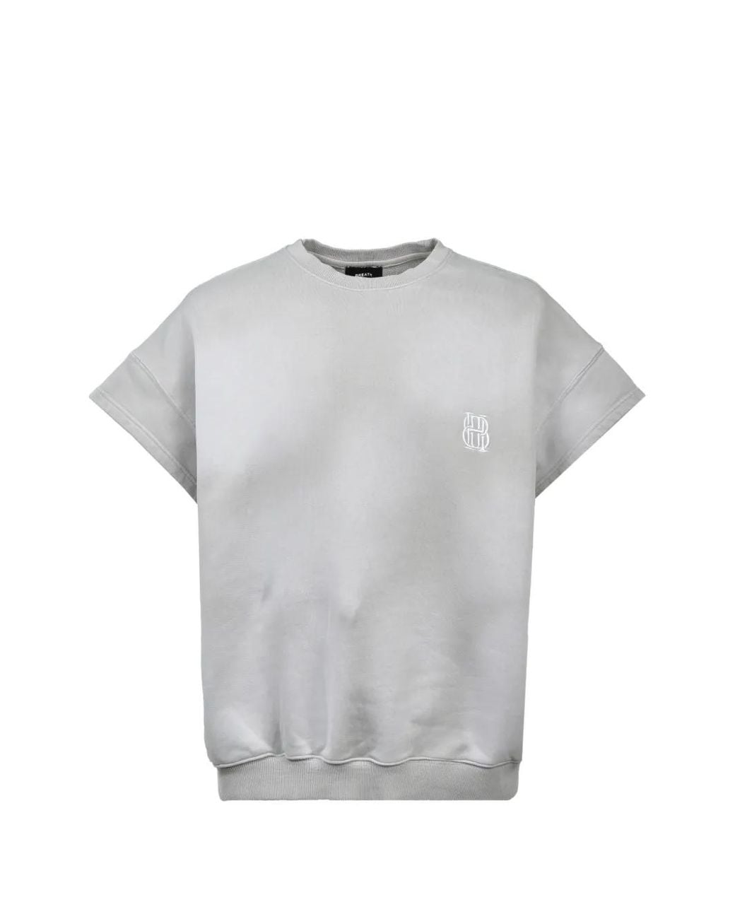 BREATH Gray Logo-Embroidered Short-Sleeve Sweater for men