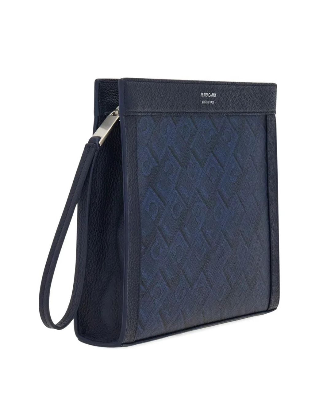 Bolso De Mano Con Monograma En Jacquard Ferragamo de hombre de color Blue