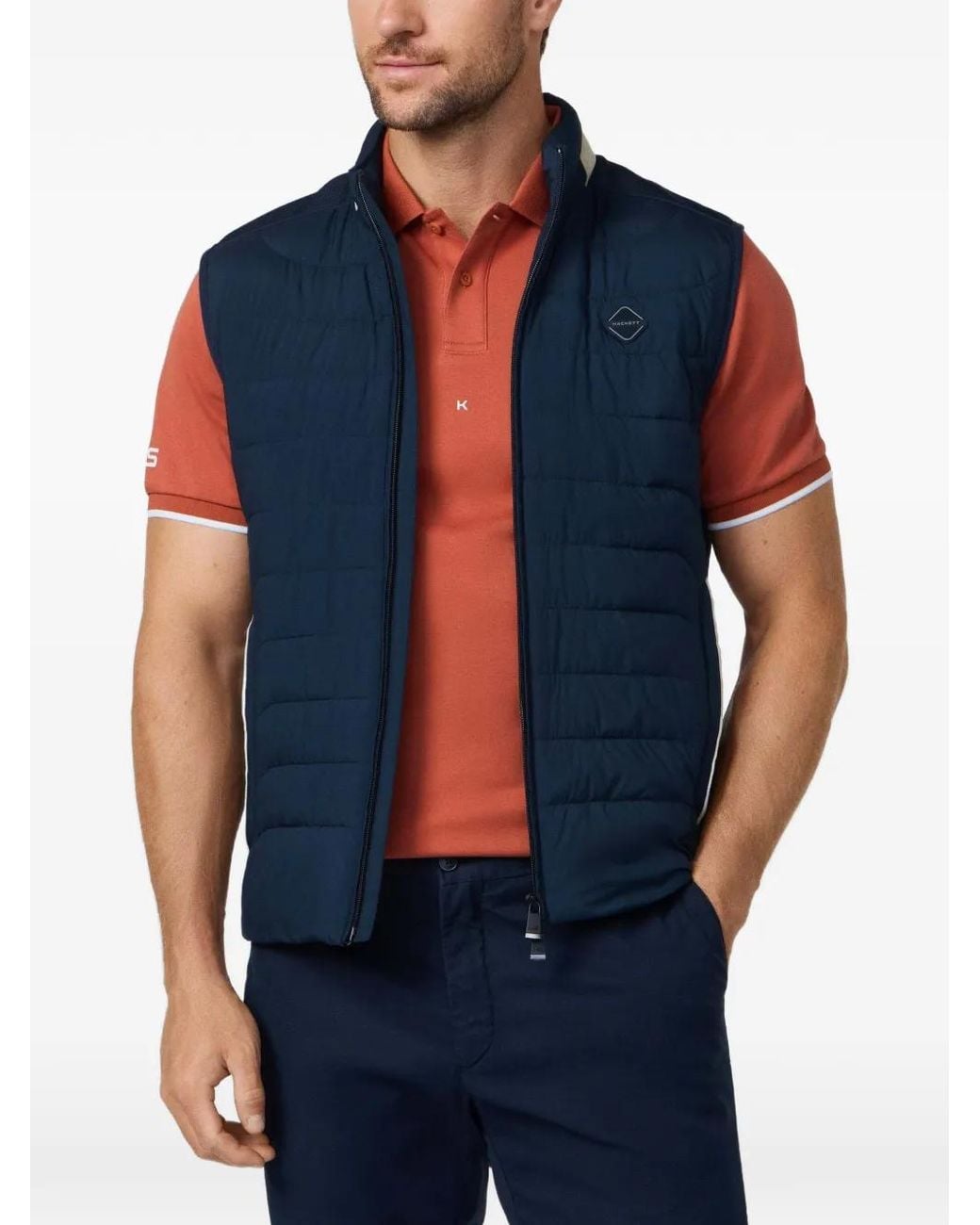 Hackett Blue Hs Quilted Waistcoat for men