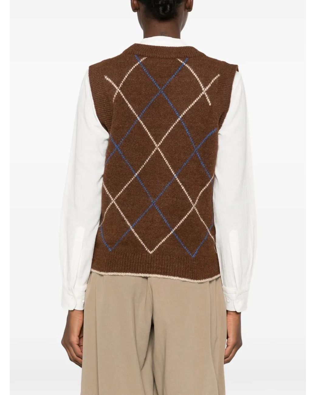 Moismont Natural Argyle Knit Sweater Vest