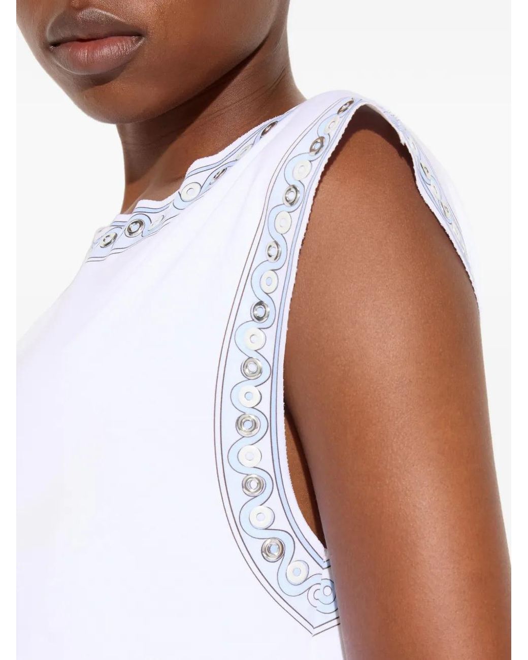 Emilio Pucci White T-Shirt With Metallic-Details