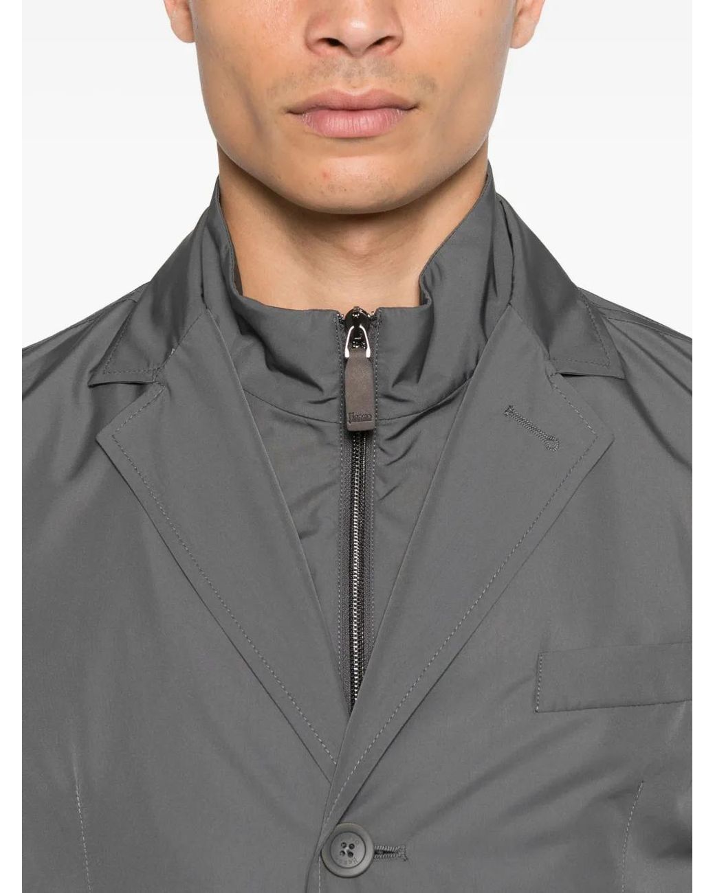Herno Gray Three-Button Jacket for men