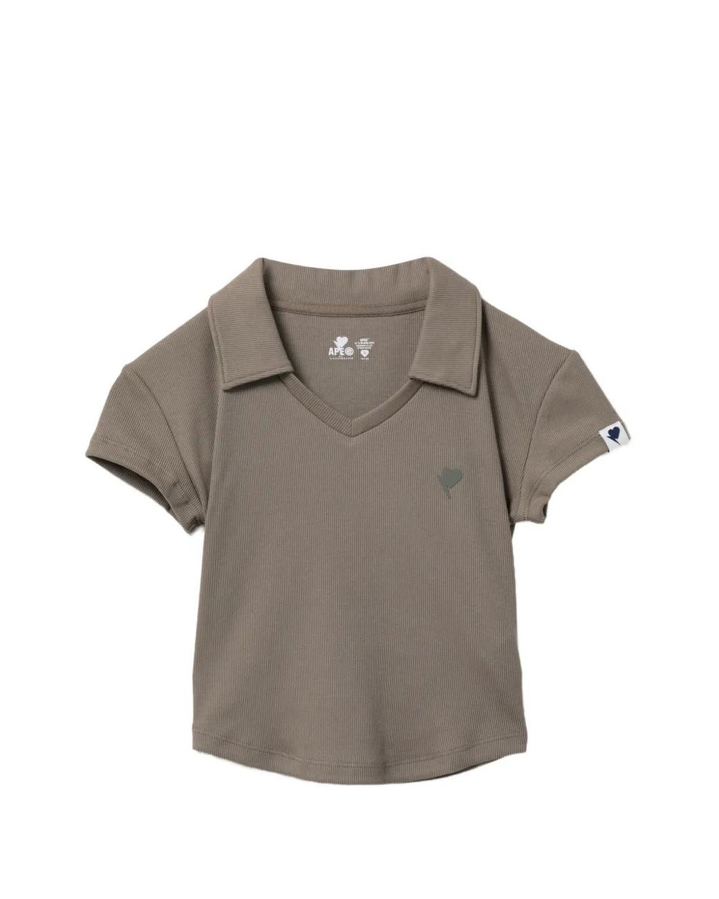 AAPE BY A BATHING AP Gray Heart Logo Polo