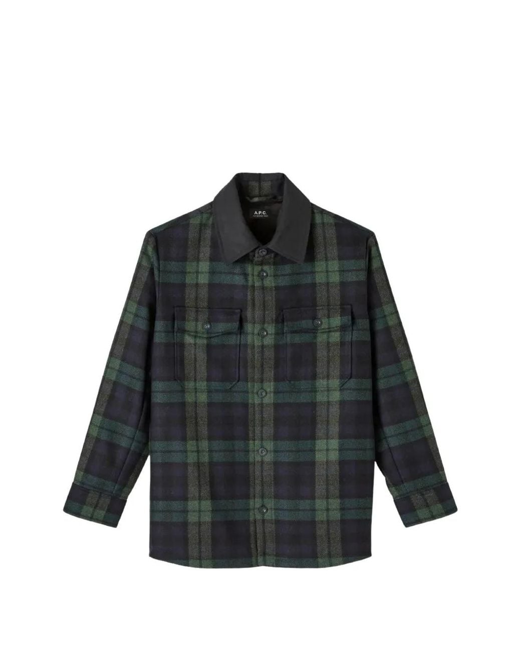 A.P.C. Black Checked Overshirt Jacket for men