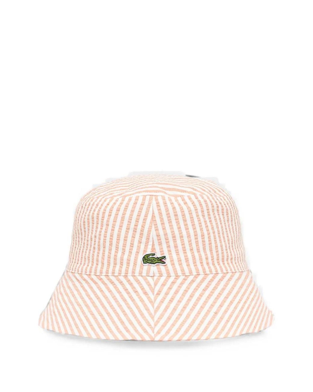 Lacoste Pink Bob En Seersucker À Rayures