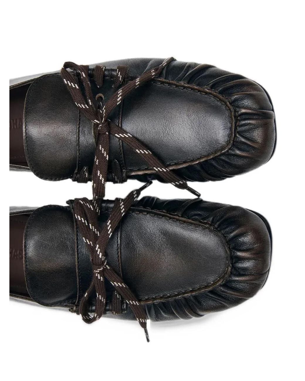 Alohas White Mocassins Aven En Cuir À Fronces