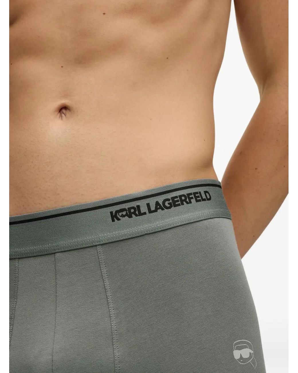 Karl Lagerfeld Green Ikon Boxers (Pack Of Three) for men