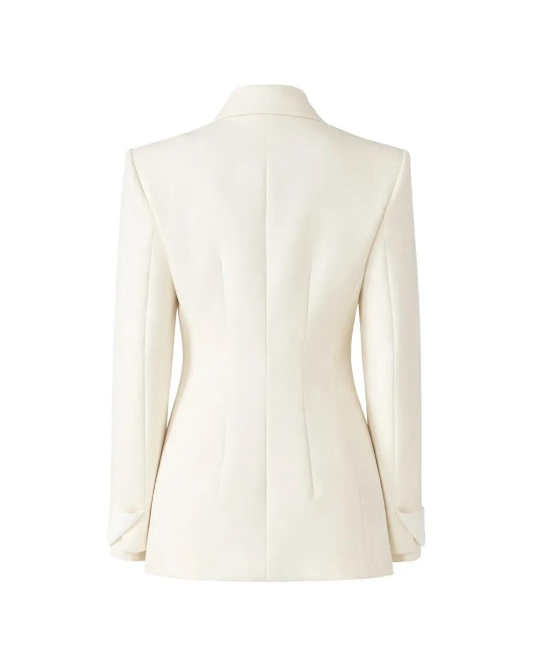 Sa Su Phi White Double-Breasted Peak-Lapels Blazer