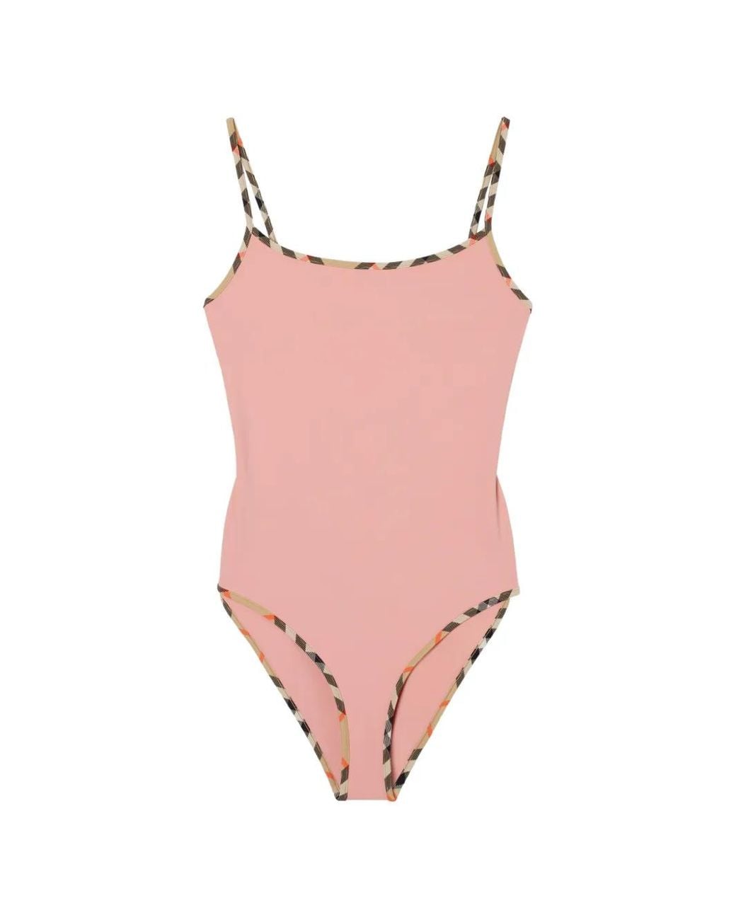 Burberry Pink Check Trim Swimsuit