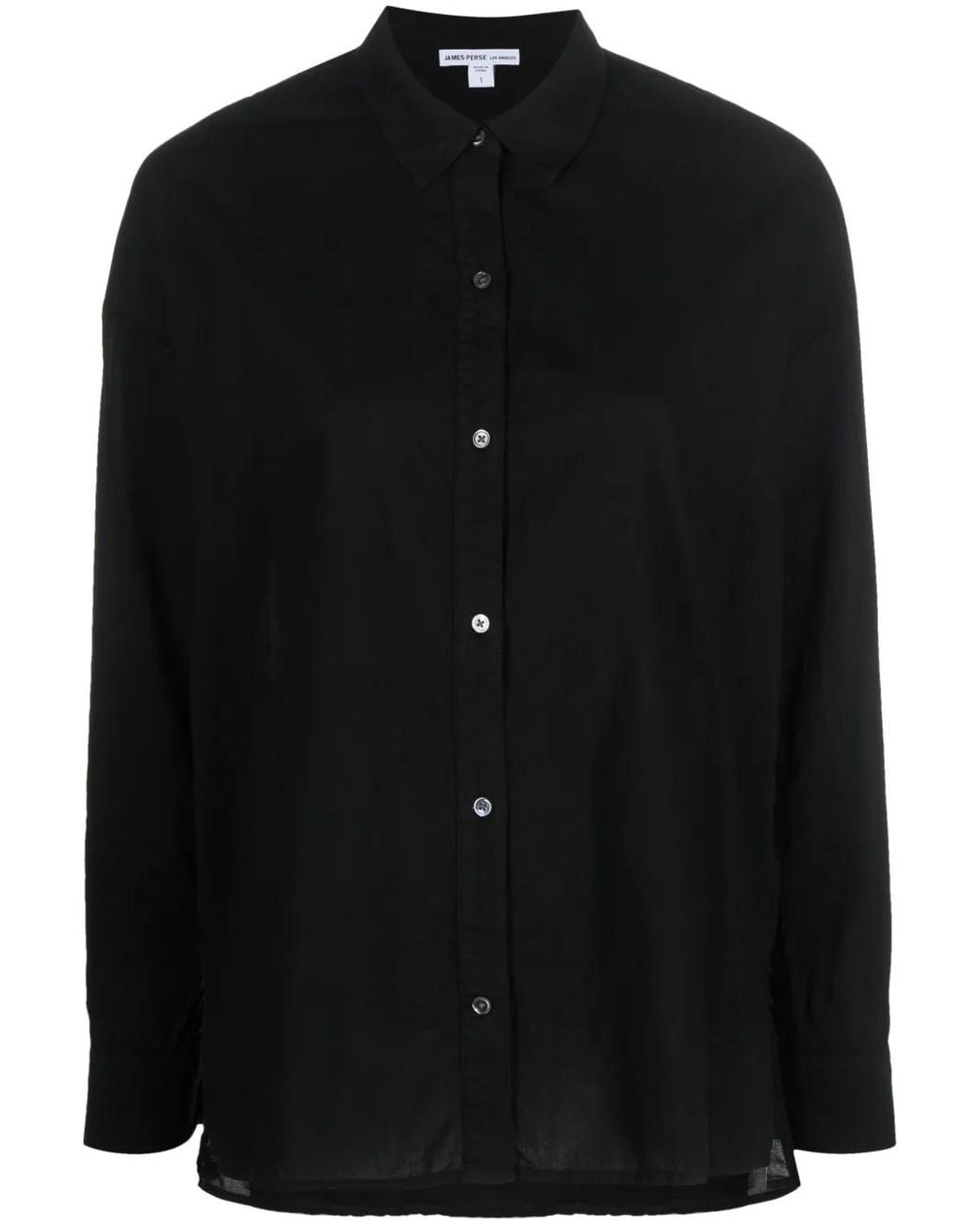 James Perse Black Long-Sleeve Cotton Shirt