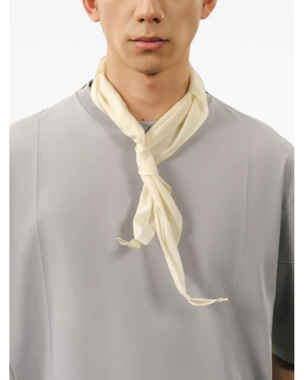 CROQUIS White Two-Tone Crew-Neck T-Shirt for men