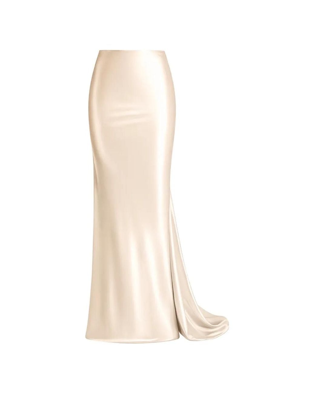 ALEXIA & ANTONIA White Bias-Cut Maxi Skirt