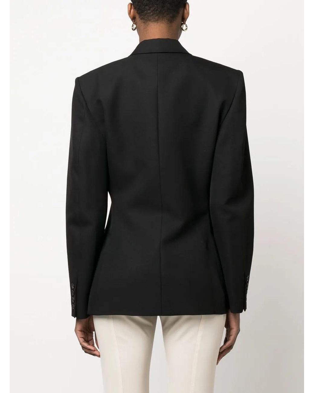 ARMARIUM Black Myra Double-Breasted Wool Blazer