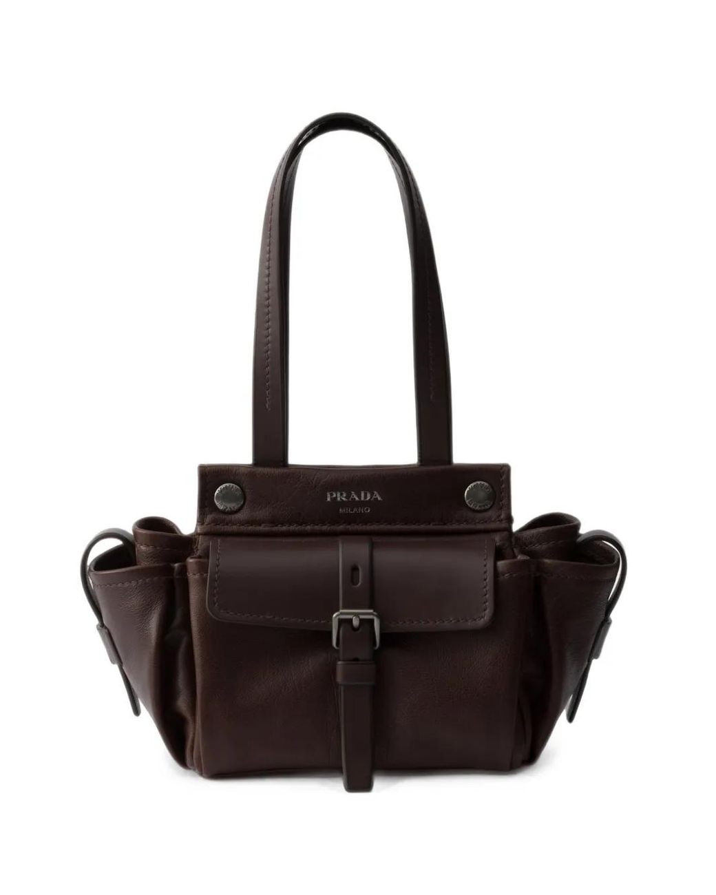 Prada Black Route Leather Mini Tote Bag