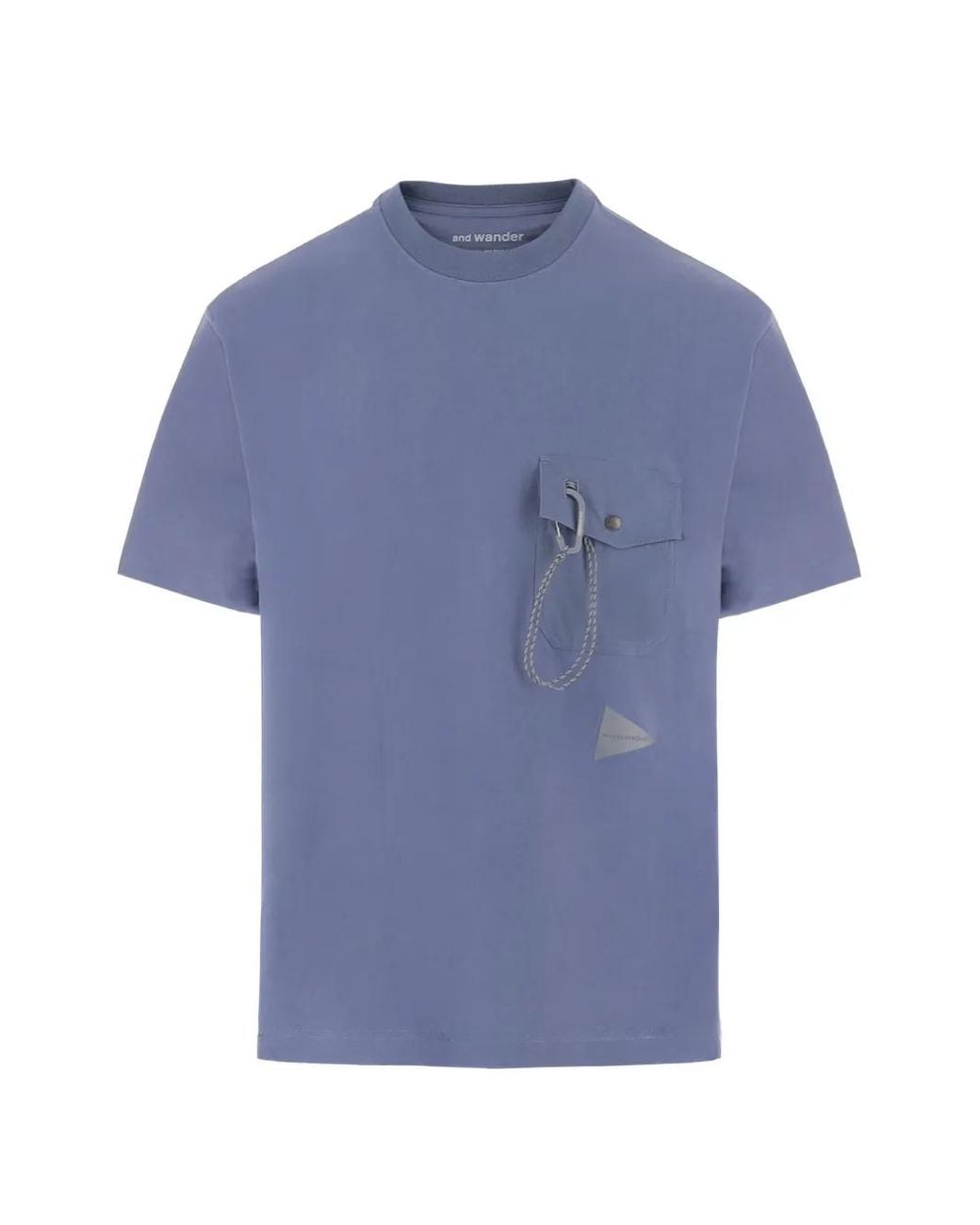 And Wander Blue Carabiner-Detail Pocket T-Shirt for men