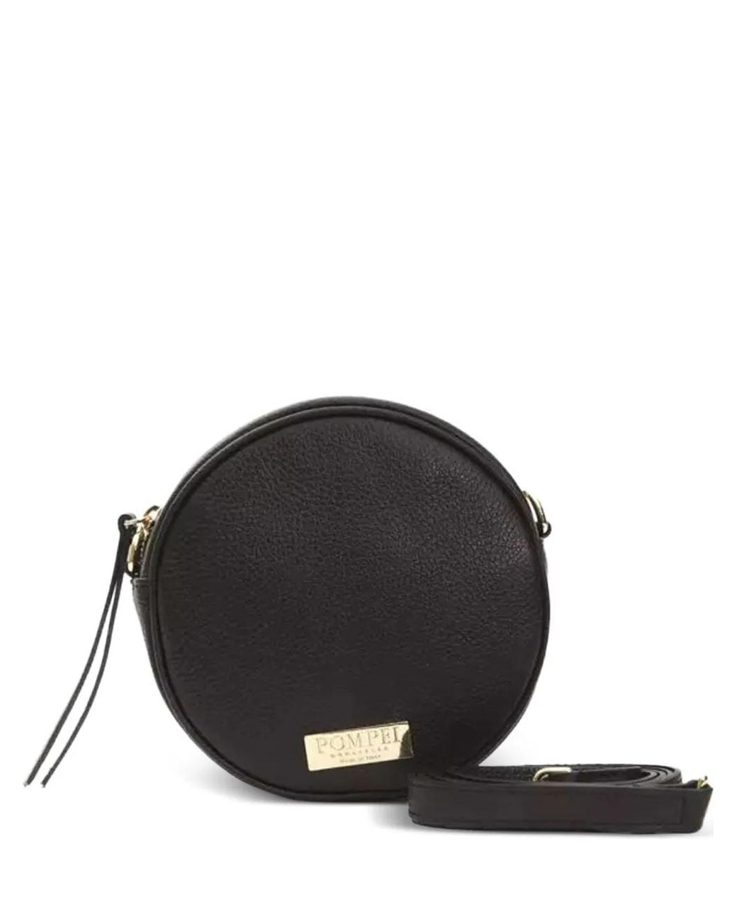Pompei Donatella Black Small Callogo-Plaque Crossbody Bag