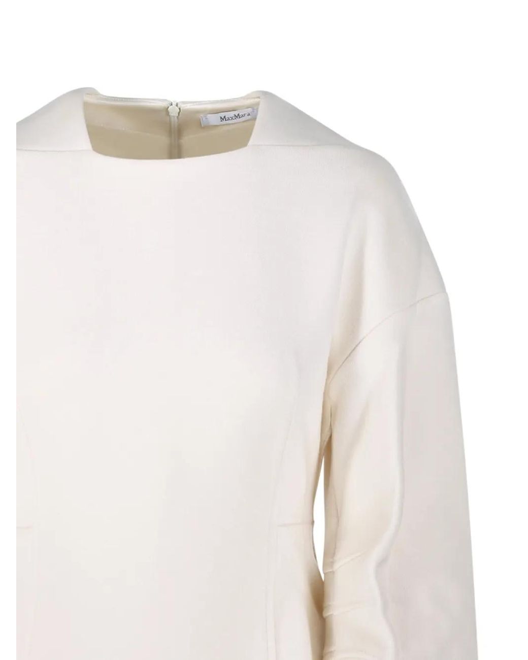 Max Mara White Square Neck Blouse
