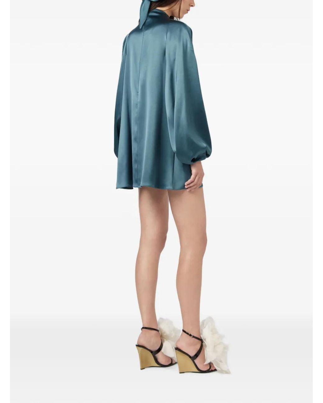 GIUSEPPE DI MORABITO Blue Balloon-Sleeve Mini Dress