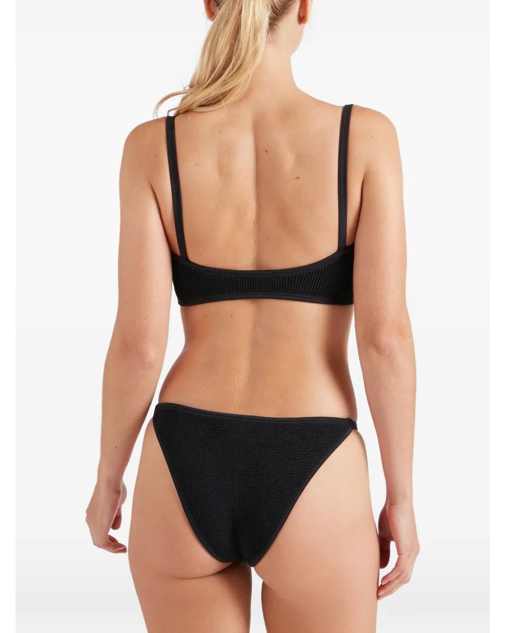Hunza G Black Bikini Iris À Effet Froissé