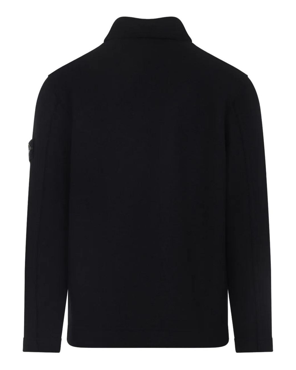 Stone Island Blue Patch-Pocket Wool Shirt for men