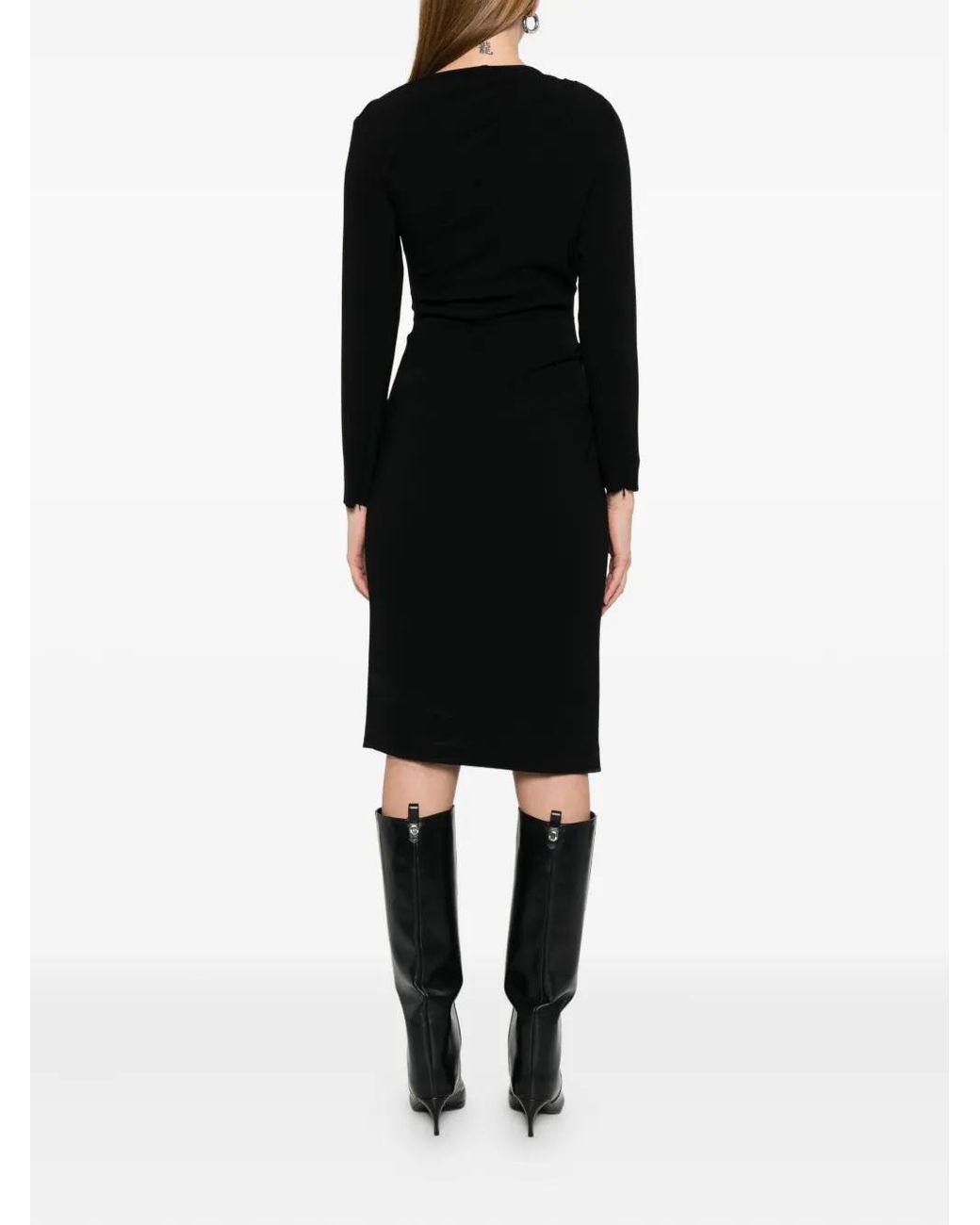 Max Mara Black Draped Dress