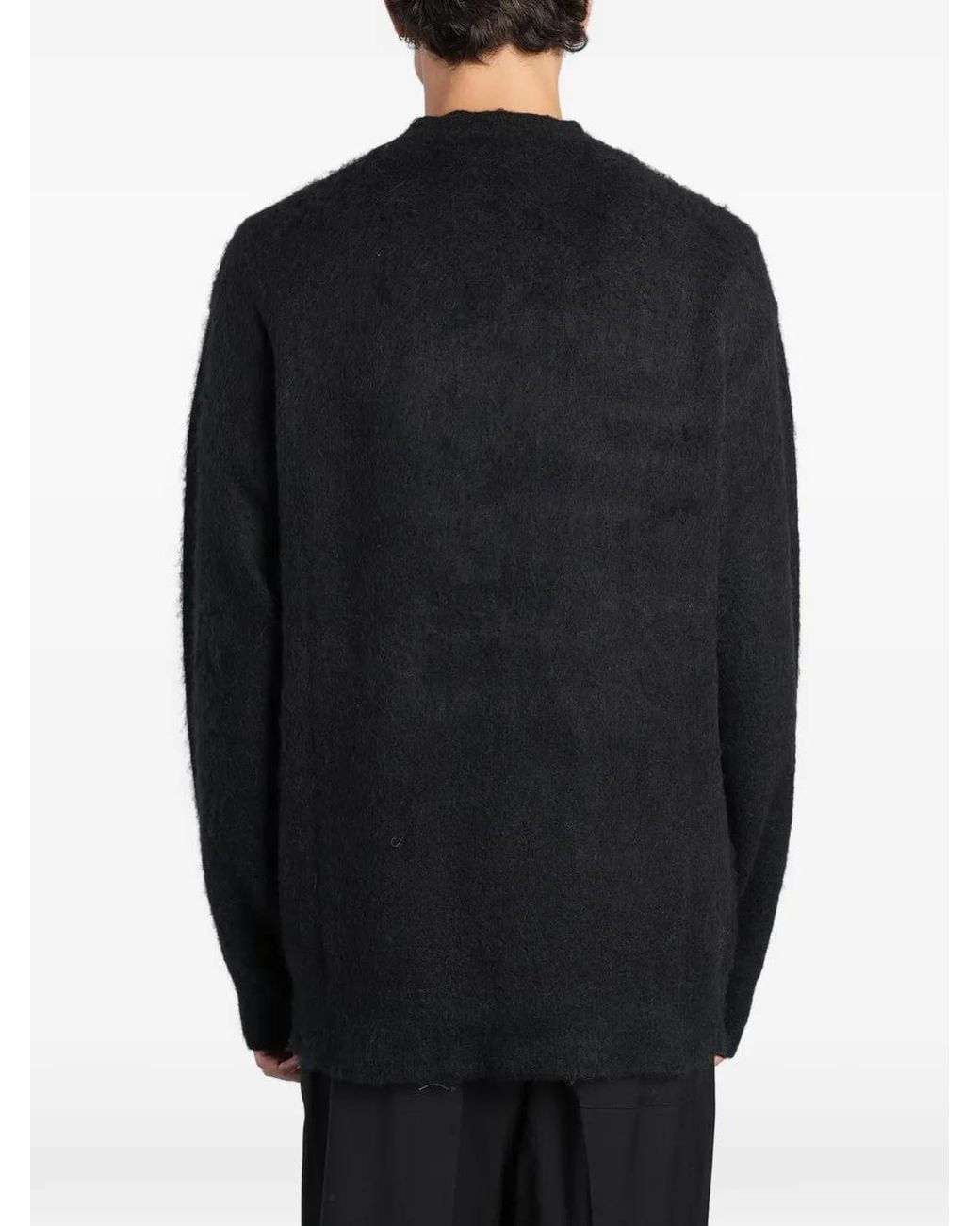 Laneus Black Brushed-Knit Sweater for men