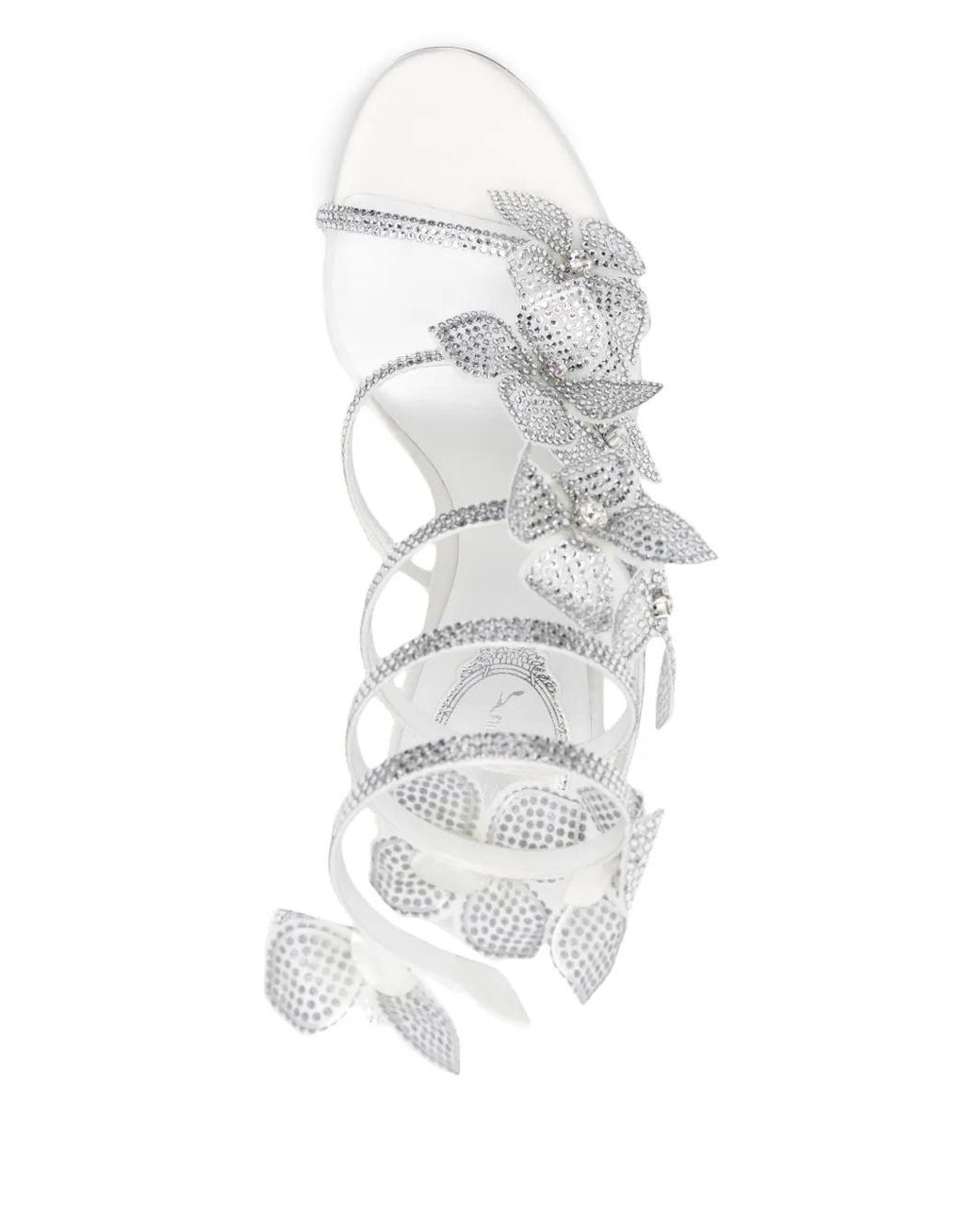 Rene Caovilla White 105Mm Floriane Sandals