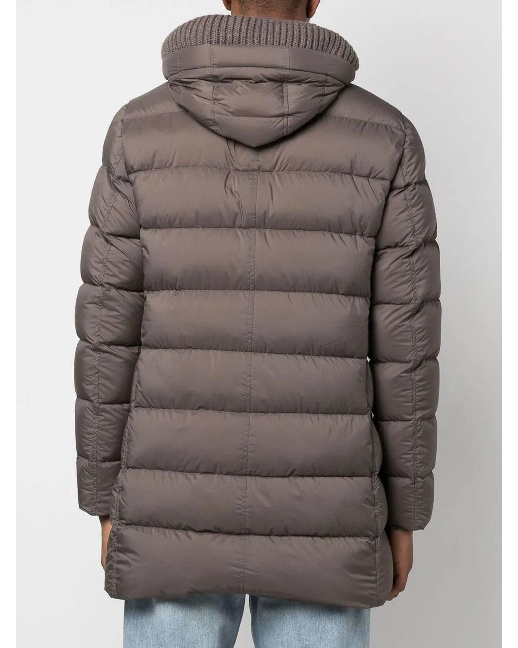 Herno Gray Padded Hooded Down Coat for men