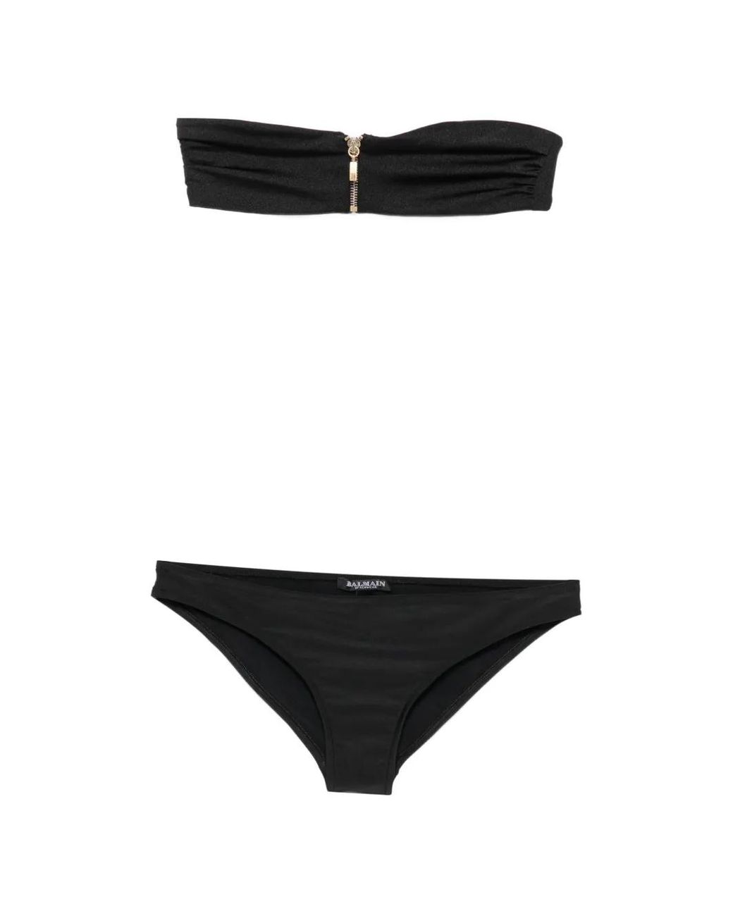 Balmain Black Bikini À Fermeture Zippée