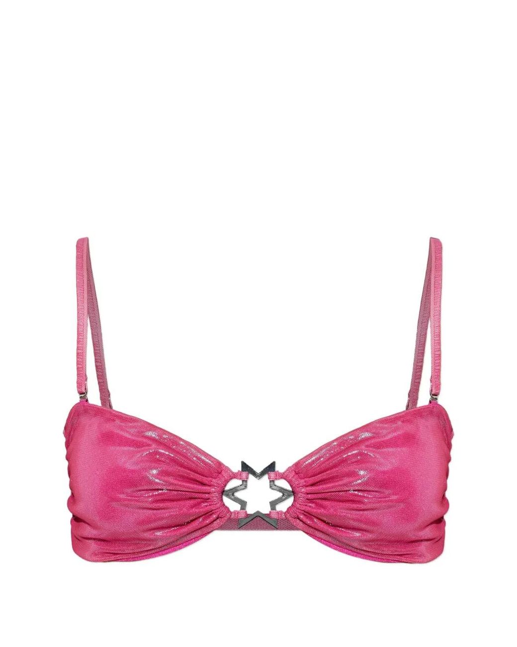 M I S B H V Pink Star-Plaque Bikini Top