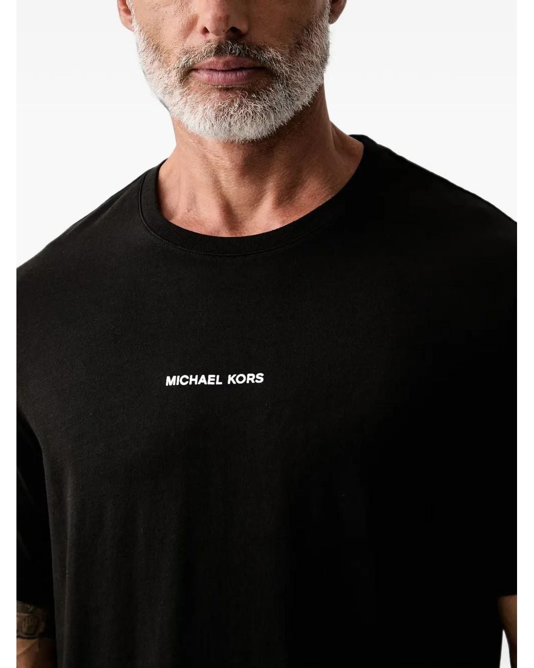 Michael Kors Black Graphic Logocotton Jersey T-Shirt for men