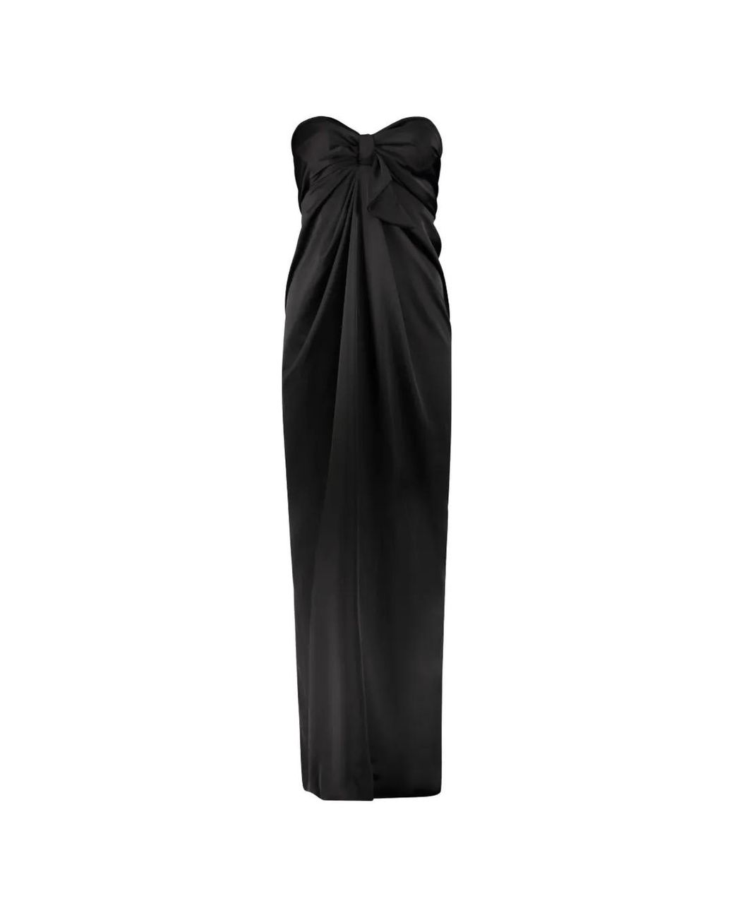 Ellery Black Robe-Bustier Longue À Détail Noué