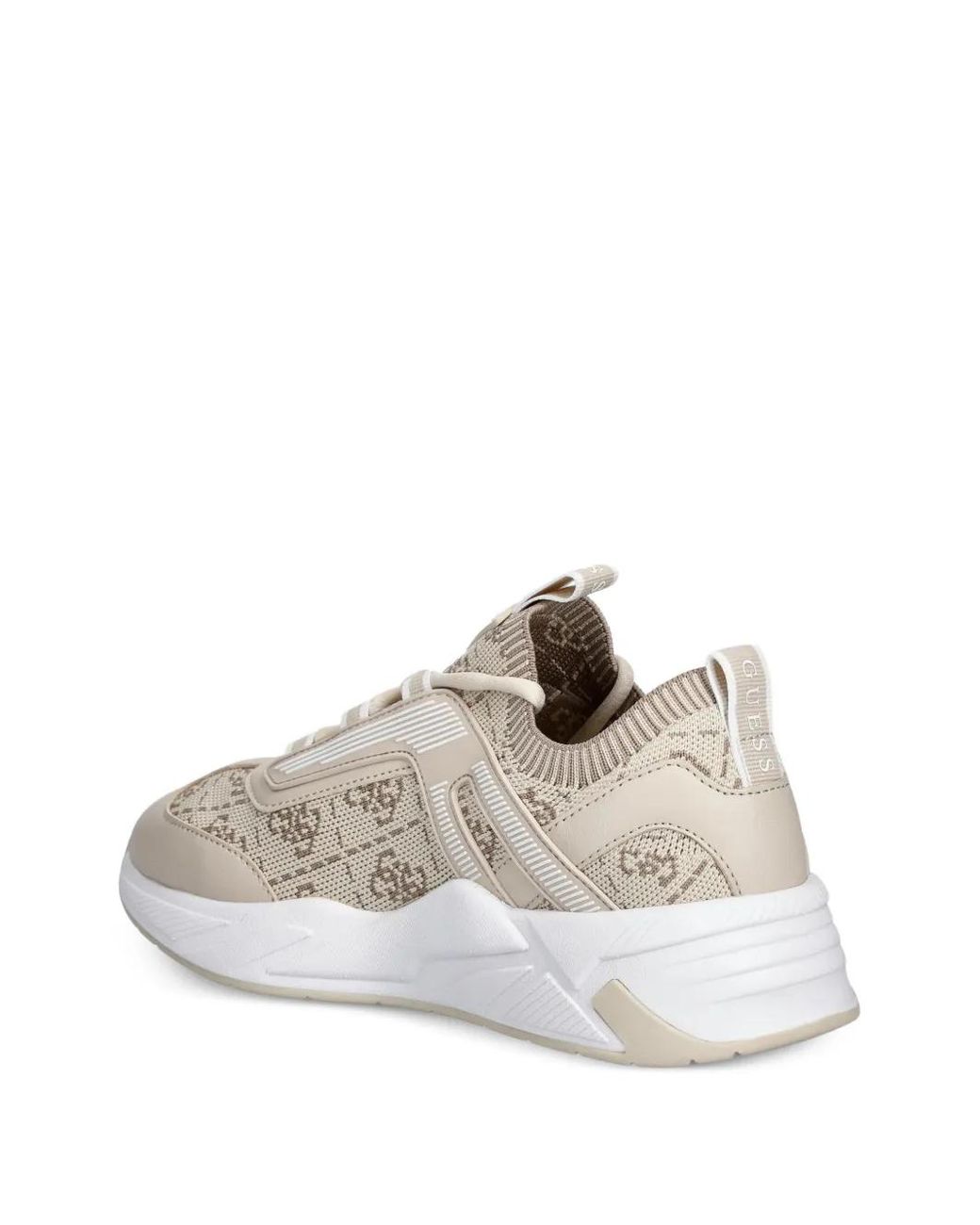 Guess White Genga Logo Pattern Sneakers