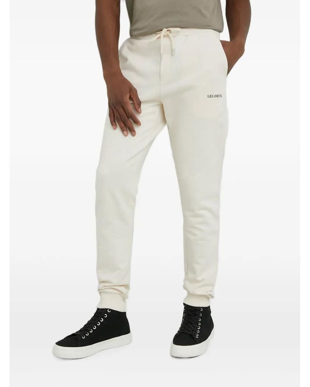 Les Deux White Drawstring Track Pants for men