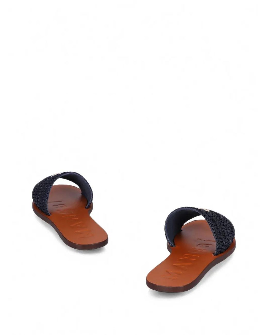 Manebí White Palm-Tree-Patch Woven Sandals