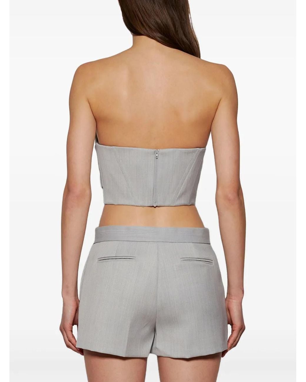 Alex Perry Gray Strapless Corset Top
