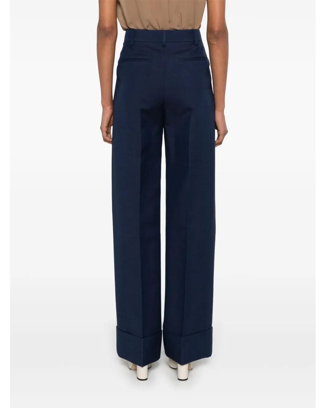 Valentino Garavani Blue Crepe Trousers