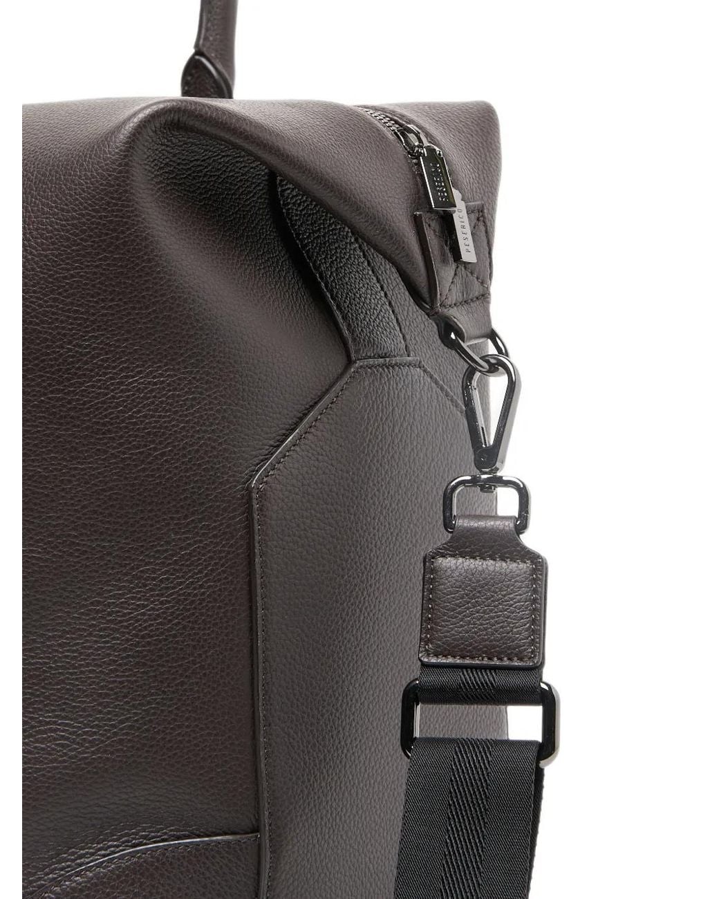 Peserico Gray Grained-Leather Holdall for men