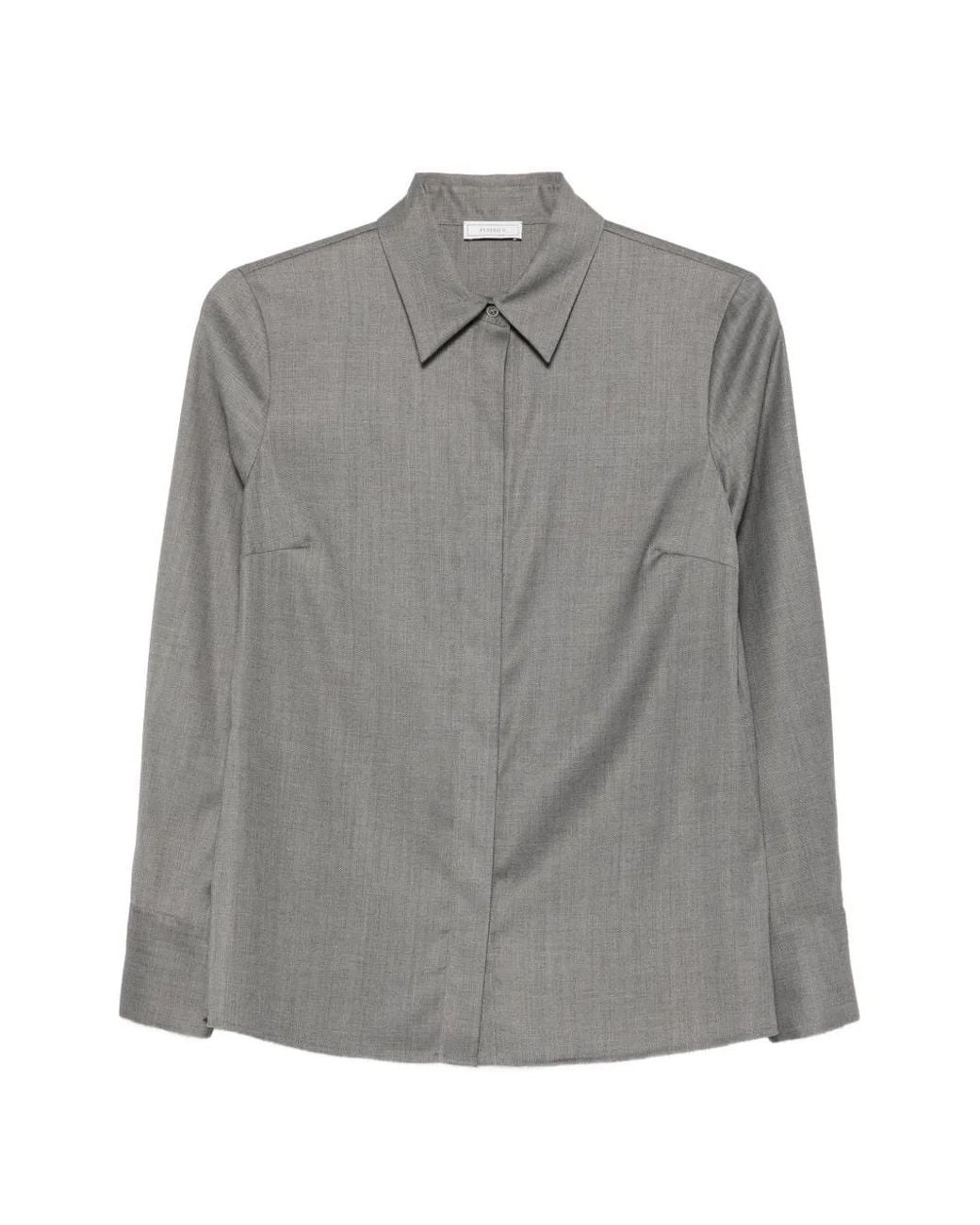 Peserico Gray Long-Sleeve Shirt