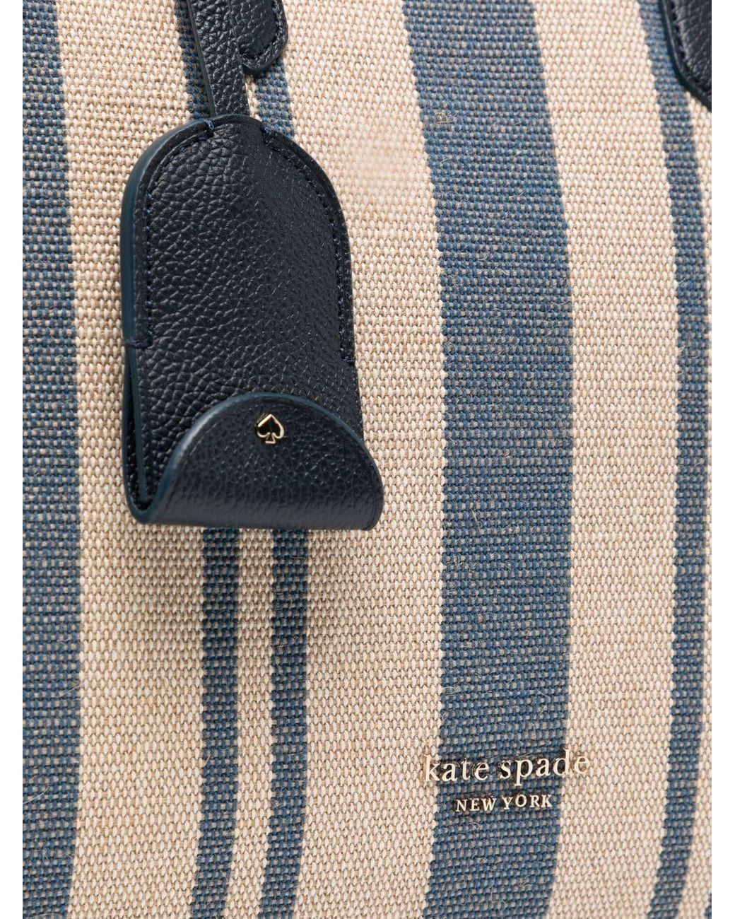 Buy KATE SPADE Spade Flower Jacquard Stripe Manhattan Small Tote Bag | Navy  Blue Color Women | AJIO LUXE