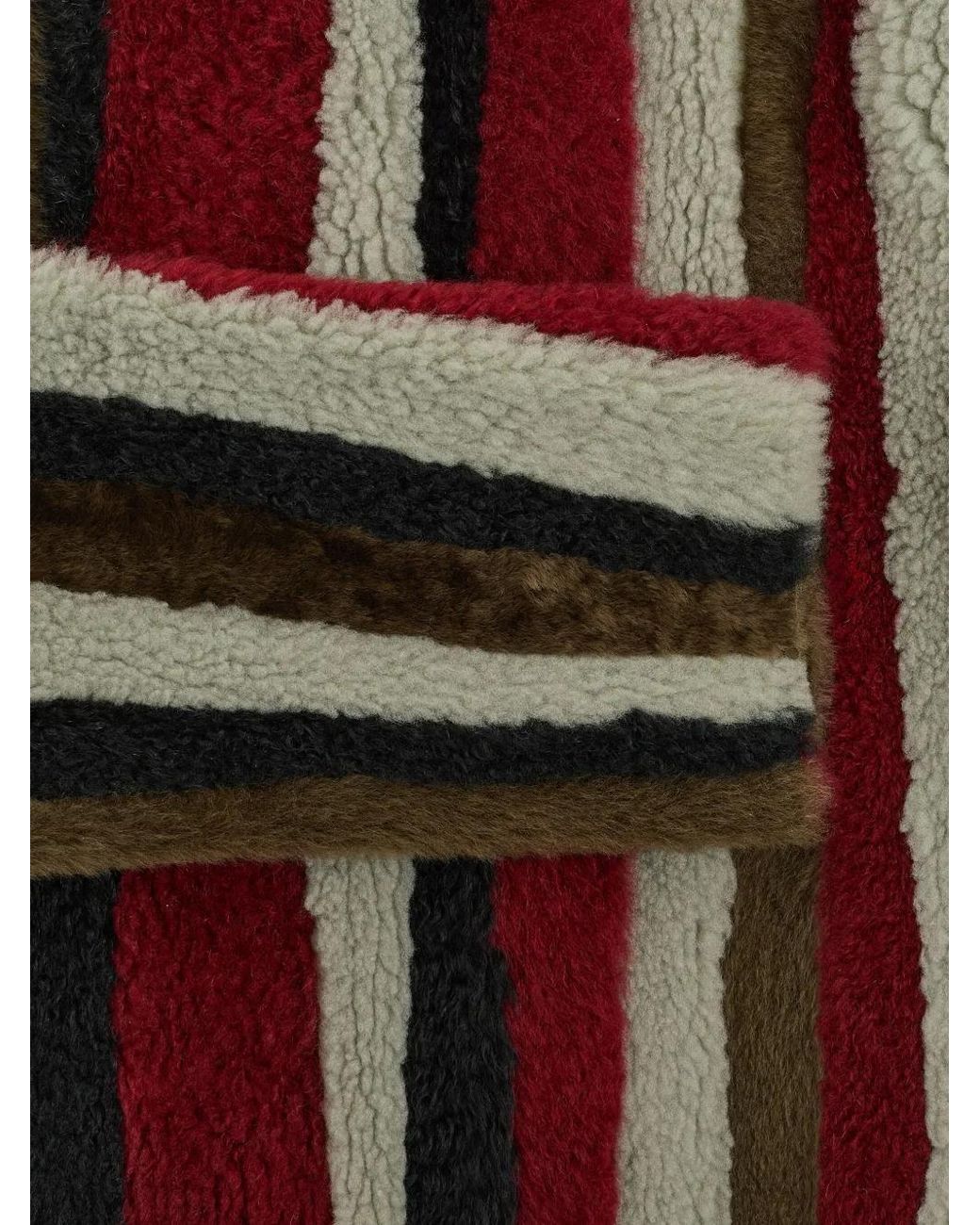 Yves Salomon Red Wave-Pattern Jacket