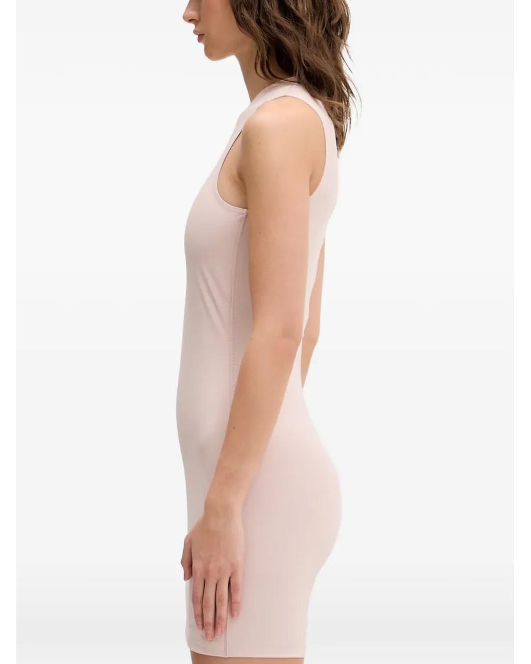 Vetements Pink Round-Neck Sleeveless Mini Dress