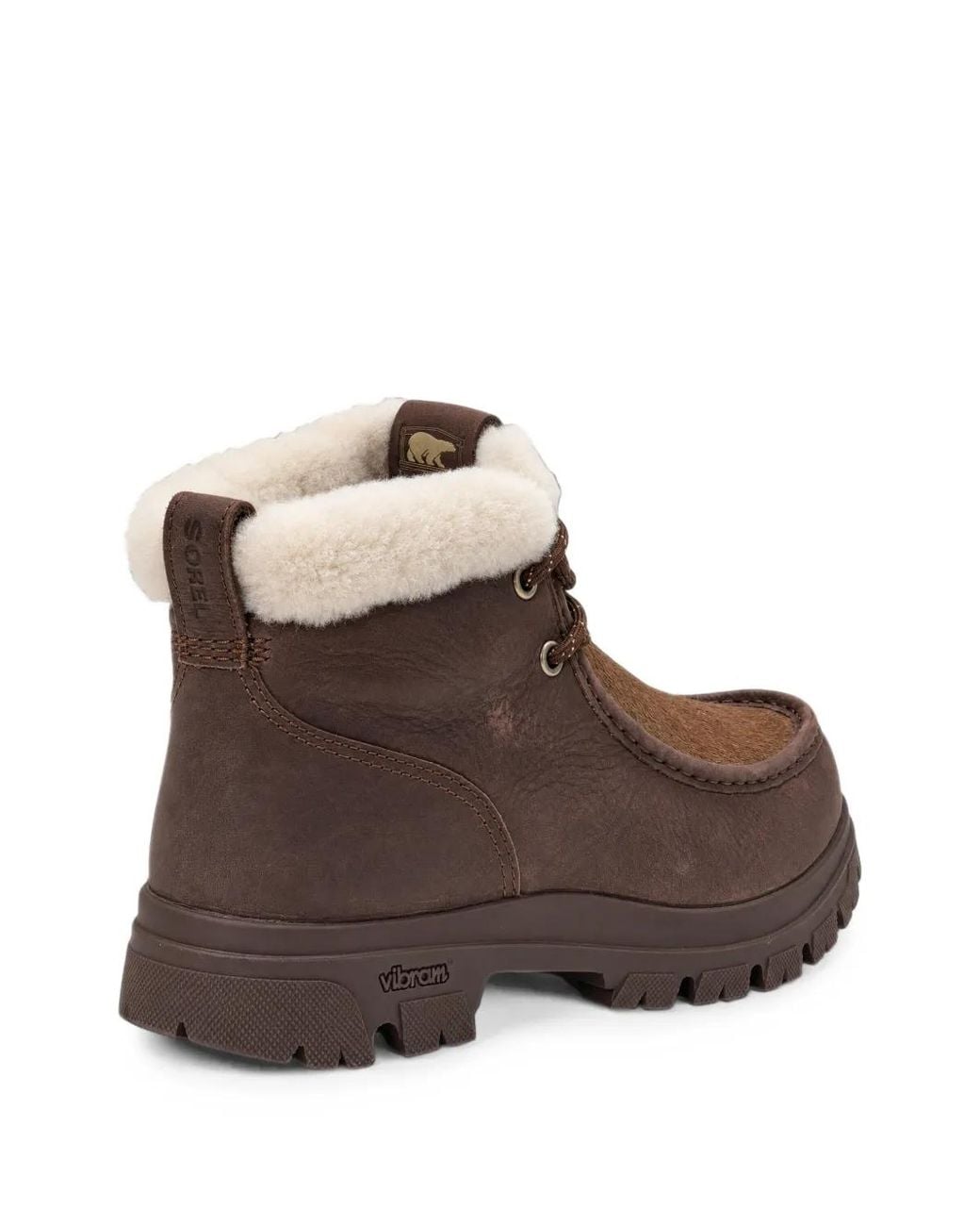 Sorel Brown Shearling-Trim Leather Ankle Boots for men