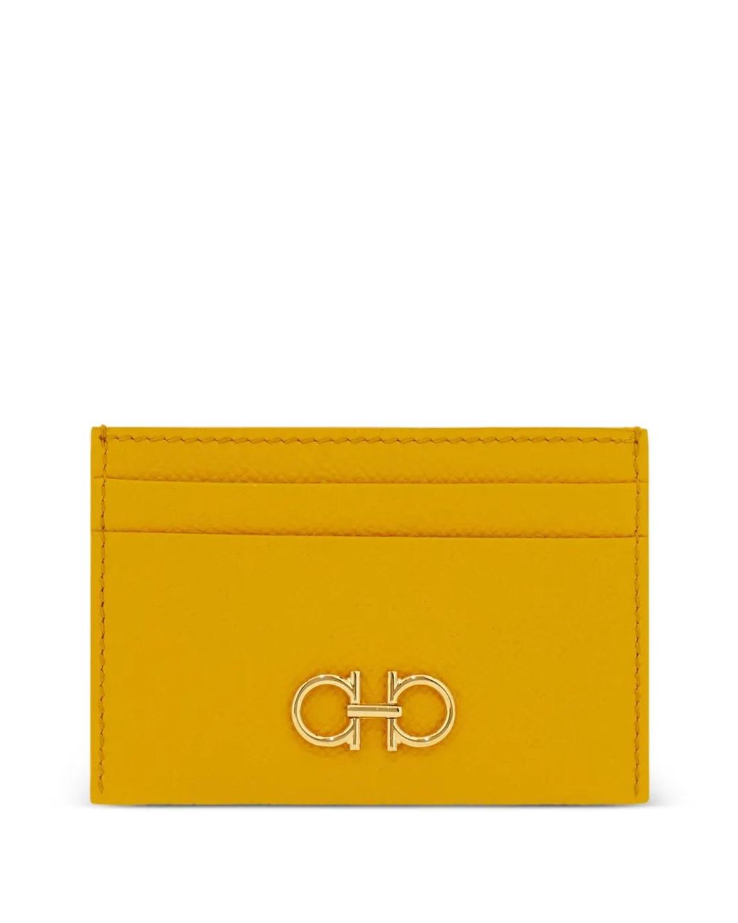 Ferragamo Yellow Gancini Credit Card Holder